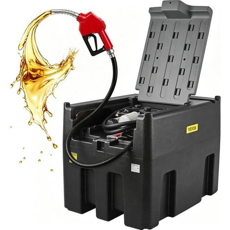 439 L Réservoir Diesel Portable Cuve Ravitaillement Carburant Pompe 12V Tuyau 4m Filtre Duplex Véhicules Agricoles (1/5)