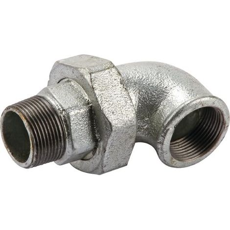 Collegamento a vite angolare 90° zincato filetto interno/filetto esterno 1 1/4" UNIVERSALE FG97114 90