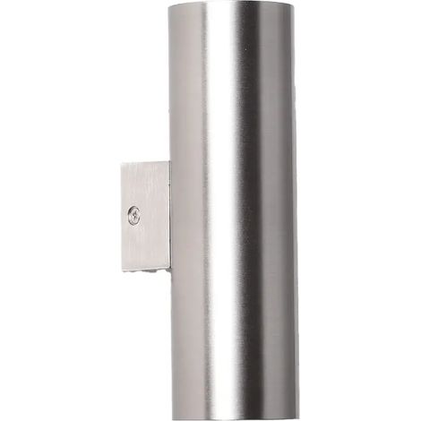 Applique murale métal nickel, haut/bas, GU10 18cm