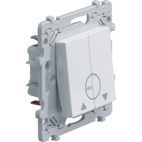 Hager – Double poussoir volet roulant – Commande bipolaire 2 touches – Montage encastré – Compatible plaques finition Essensya