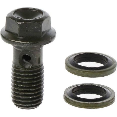 Voici une proposition de titre produit en français, optimisé pour le SEO et respectant la limite de 190 caractères :\n\nVis creuse de frein moto M10 x 1.25, boulon banjo double pour étrier de frein, r (1/4)