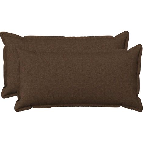 Cushion Cover 2 pcs HOUTEN Brown 40 x 80 cm Faux Linen vidaXL (1/5)