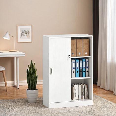 Meuble de rangement de bureau blanco 80 x 40 x 120 cm (1/5)
