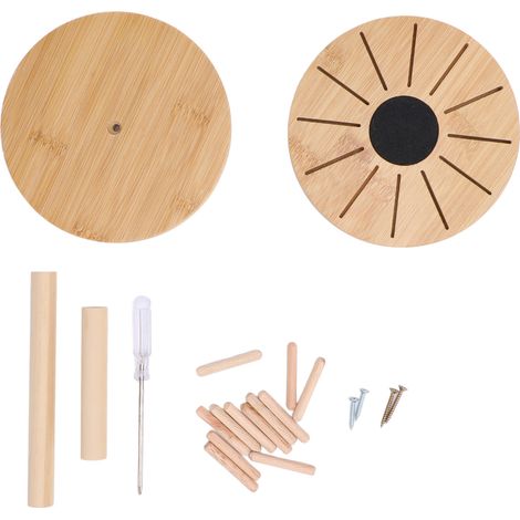 Support à bobines en bambou rond Détachable Organisateur de fils à broder et couture 14 axes amovibles pour artisanat (1/4)