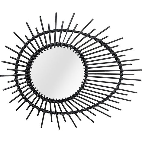 Miroir en rotin Aina 125 - Noir (1/4)