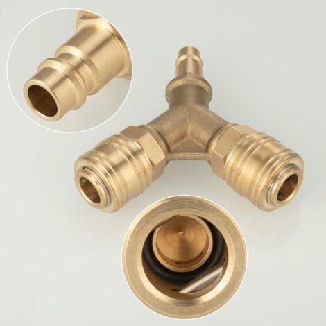 Distributeur d'air comprimé bidirectionnel, raccord d'air comprimé 1/4", raccord d'air comprimé anti-oxydation (1/3)