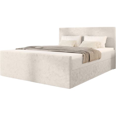 Lit Boxspring - Beige - 180x200 Cm - Lit Double - Cadre Stable - Matelas À Ressorts Bonnell (1/5)