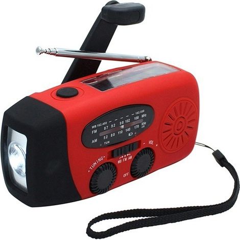 Radio Solaire Portable à Génération Manuelle : Chargeur USB, Lampe Torche LED, Alarme SOS, Radio AM/FM/WB – 2000mAh (1/5)