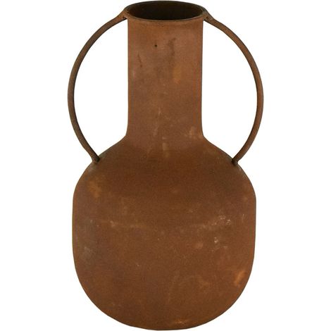 Rustikale dekorative Vase in Braun-Metallic, 18,5 cm – ideal für Heimdekoration und Geschenke