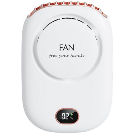Mini ventilateur USB portable avec 3 vitesses réglables, multifonction, batterie rechargeable et écran LED pour les voyages, la maison, l'extérieur et le bureau (blanc) (1/4)