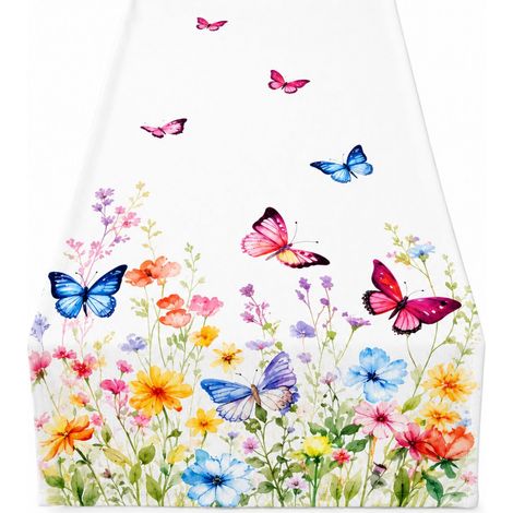 Chemin de table papillons et fleurs des champs (1/2)