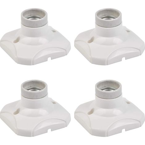 Portalámparas LED E27, base de pared con soporte para pasillos, escaleras, dormitorios y cocinas (CA 220-250V, blanco) (1/4)