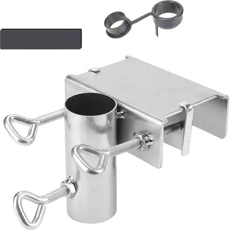 Parasol Clip - Support Fixe Pour Parasol En Acier - Pour Terrasse Jardin Plage Chaise Clôture - 1 Pièce (1/4)