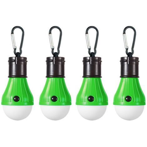 ALLIANDISLumières de tentePortabledirigéLumières de tente 4Emballage individuelAvec crochetLampe de secours ouragan, mousqueton vert (1/5)