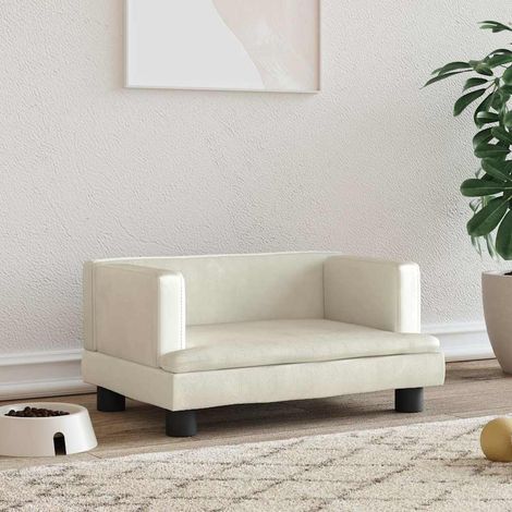 vidaXL Cama para perros de terciopelo crema 60x40x30 cm (1/5)