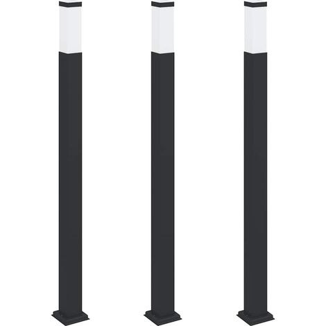 Balizas de luz, 3 unidades, 110 cm, color negro, IP44 vidaXL
