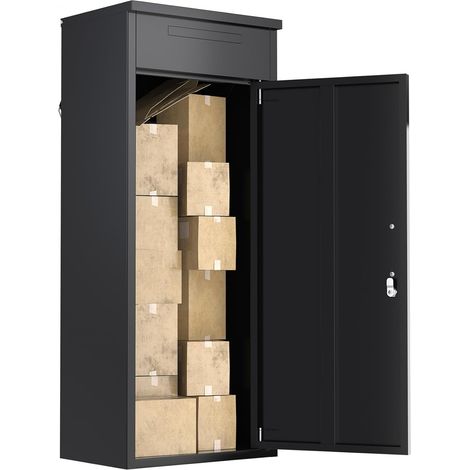 YODOLLA Paketbox für draußen 120x45x50 cm, abschließbarer Groß XXL Paketbriefkasten mit Klappdeckel & Briefeinwurf (1/5)