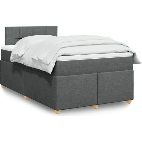 Boxspringbett mit Matratze Dunkelgrau 120x200 cm Stoff