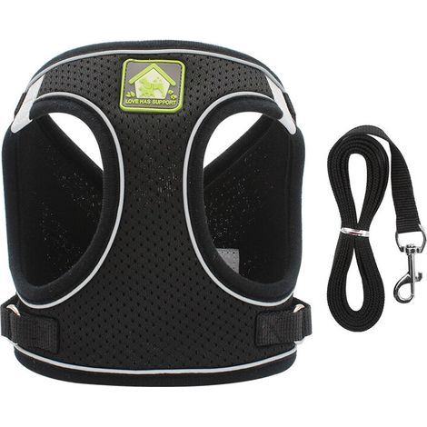 Colliers, Harnais et Laisses pour Chats Harnais Chaton Anti évasion Réfléchissant Réglable Harnet pour Chat Gilet Respirant Harnais Petit Chien (XS,Noir).. (1/5)