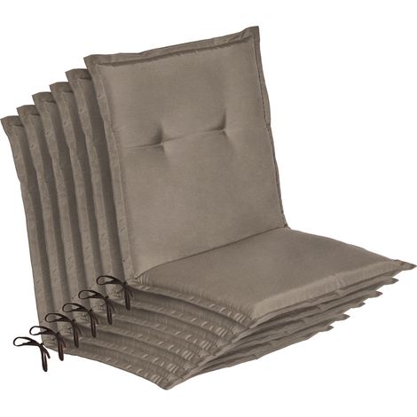 Lot de 6 coussins d'assise pour chaises de jardin Loft NL à dossier bas, 100 x 50 x 6 cm, taupe (1/5)