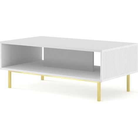 Tavolino Ravenna B 90x60 bianco opaco fresato + struttura