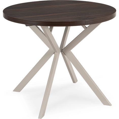 Tavolo rotondo allungabile Lugo 90-190 cm Noce/Cashmere Moderno (1/5)