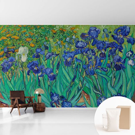 Papier peint intissé avec imprimé installation simple qualité excellente sans désordre - Colle incluse gratuite Fleurs de jardin 416x254 cm (1/5)