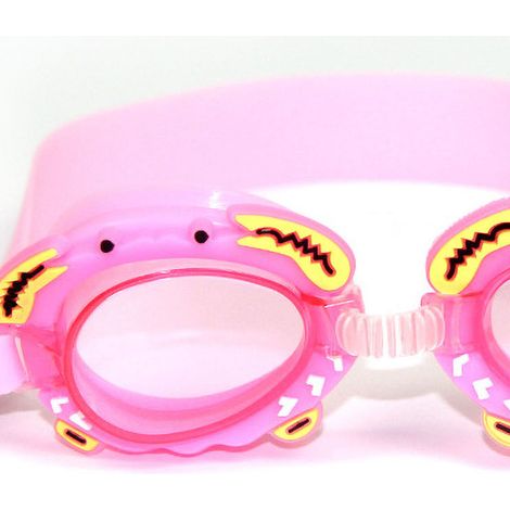 Lunettes de natation étanches pour enfants, anti-buée, motif crabe rose, pour garçons et filles. (1/5)