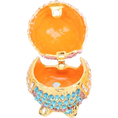Collectible Animal Figurine, Exquisite Zinc Alloy Functional Storage, Sparkling Owl-Shaped Enamel Jewelry Box for Earring and Earring Organizer (1/5)