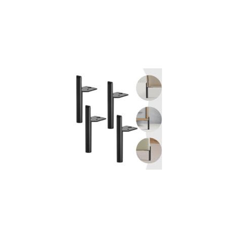 4X pied de meuble noir 18cm pied pied D'armoire pieds en métal pieds de meuble pied de pied en acier- Crezuo (1/4)