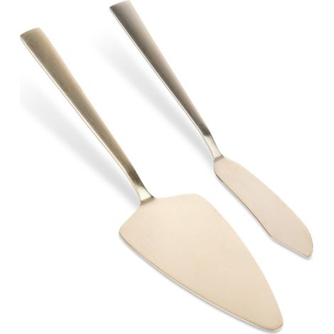 Kuchenset Spatelmesser zum Schneiden, Portionieren und Servieren von Kuchen Gold (1/4)