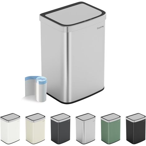Motion Sensor Kitchen Bin with Soft Close Lid 16L WHITE