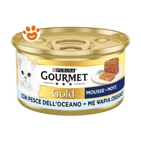 Purina Cat Gourmet Gold Mousse con Pesce dellOceano - Lattina 85 Gr -
