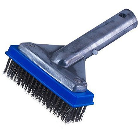 Brosse de piscine 5 pouces poils acier inoxydable manche alliage aluminium nettoyage piscine carrelage sol marche (1/5)