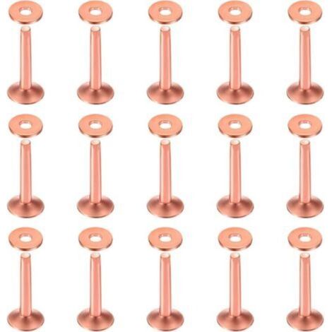 Lot de 50 rivets et fraises en cuivre de 10 × 3,3 × 19 mm pour ceintures, portefeuilles, colliers, produits en cuir, loisirs créatifs (1/4)