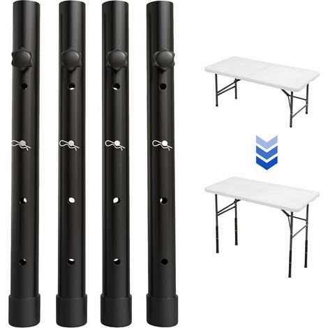 Juego de 4 extensiones para patas de mesa plegables, para patas curvas y rectas, elevadores ajustables para altura (44 cm) - RWPurniture Leg (1/5)