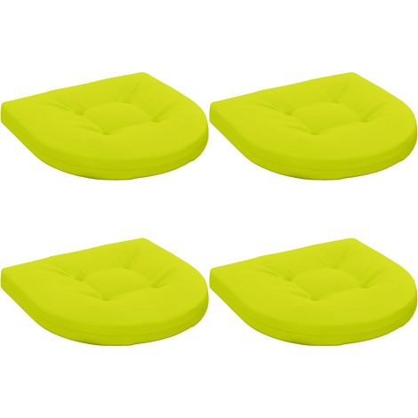 Coussins de siège 4 pièces 4 pc 100 % polyester Vert vif.