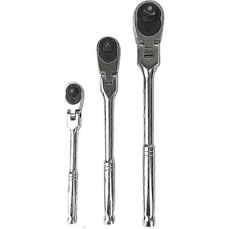 3-teiliges Ratschenset mit flexiblem Kopf, 1/4", 3/8", 1/2"-Antrieb, 72 Zähne mit Schnellverschluss und reversibler Ausführung – JXLGV (1/5)
