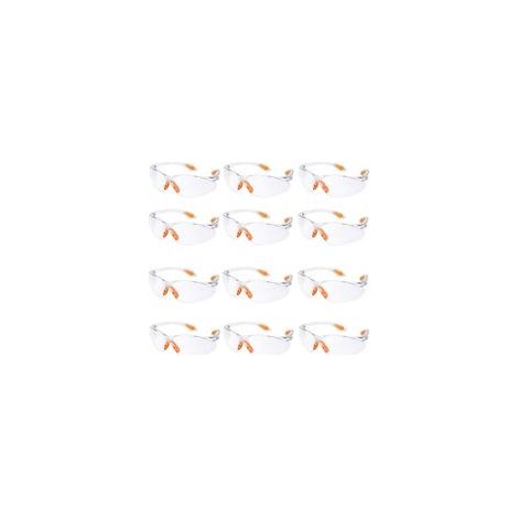 Lot de 12 lunettes de protection transparentes anti-buée pour travaux manuels, jardinage, laboratoires et environnements chimiques (1/5)
