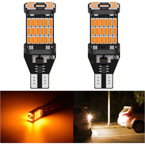 Coppia lampadine canbus 45 LED smd luce gialla 12V cruscotto auto CA-81 (1/5)