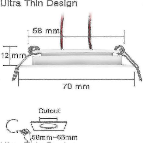 4 spots encastrés LED 12 V 3 W 3200 K à intensité variable, pour camping-car ou bateau, boîtier en aluminium.