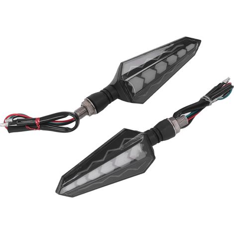Paire clignotants moto LED 2 fonctions DC12V universels étanches IPX6 ABS acrylique caoutchouc pour moto (1/5)