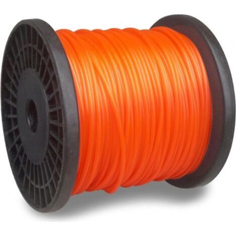 Fil de coupe-herbe rond de 100 m (0,095 po), bobine de rechange de 2,4 mm, en nylon, pour couper les mauvaises herbes de la pelouse, couleur orange