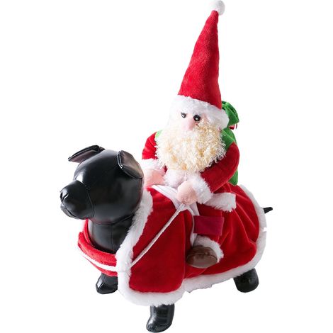 Costume Chien Noel - Cape Rouge Avec Sac Cadeau Vert - Pour Chiens Et Chats De Taille S À XL - 1 Pièce (1/5)
