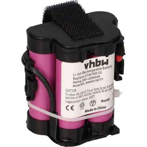 vhbw 1x Akku kompatibel mit Flymo 1200R Grasschere, Strauchschere (2000mAh, 18V, Li-Ion) (1/5)