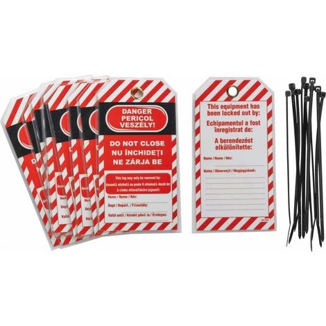 10 etiquettes plastique anglaisais/roumainain/hongroisois "NE PAS FERMER" -