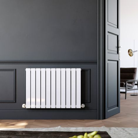 ELEGANT 600 x 836 mm Modern Horizontal Column Designer Radiator Single Flat Panel Radiator + Anthracite Thermostatic Radiator Valves (1/5)