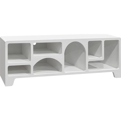 sweeek - Organisches TV-Möbel mit Holzeffekt weiß 160cm (1/5)