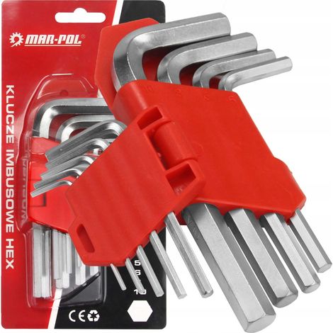 Chiavi a brugola da 1,5-10 mm, 9 pezzi, "corte" (1/5)