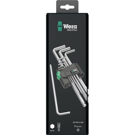 Wera 950 PKL/9 SM N SB Brugola interna Kit di chiavi a brugola 1.5 mm, 2 mm, 2.5 mm, 3 mm, 4 mm, 5 mm, 6 mm, 8 mm, 10 m (1/5)